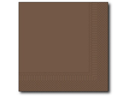 Servetten 25x25cm 2laags 1/4e vouw chocolade 1800 stuks