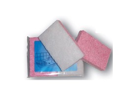 Eponge abrasive vegetale rose/blanche 2 pieces