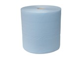 Industrierol 3laags 38cm blauw gelijmd 500vel 2rol  48523 