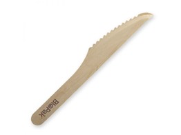 Biopak mes 16cm gecoat hout 100st